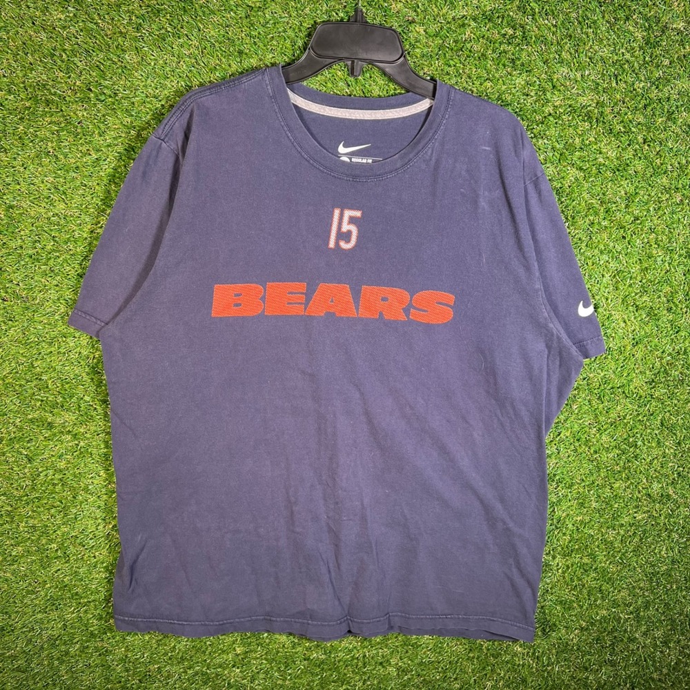 Nike Chicago Bears Brandon Marshall 15 Navy Blue Graphic T-Shirt Mens XXL 3496